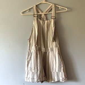*2/$30* Bershka linen striped overall romper sz XS